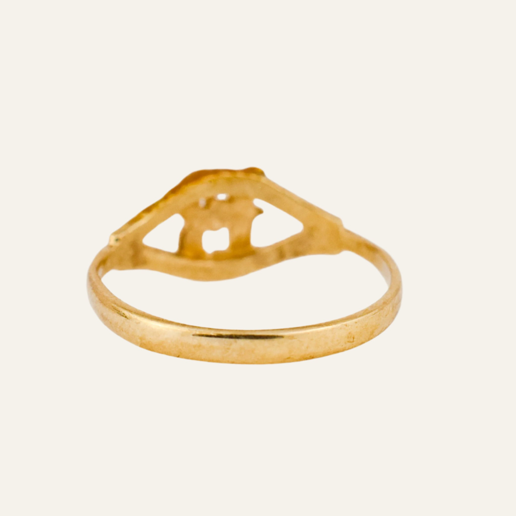 'R' Diamond Cut Signet Ring