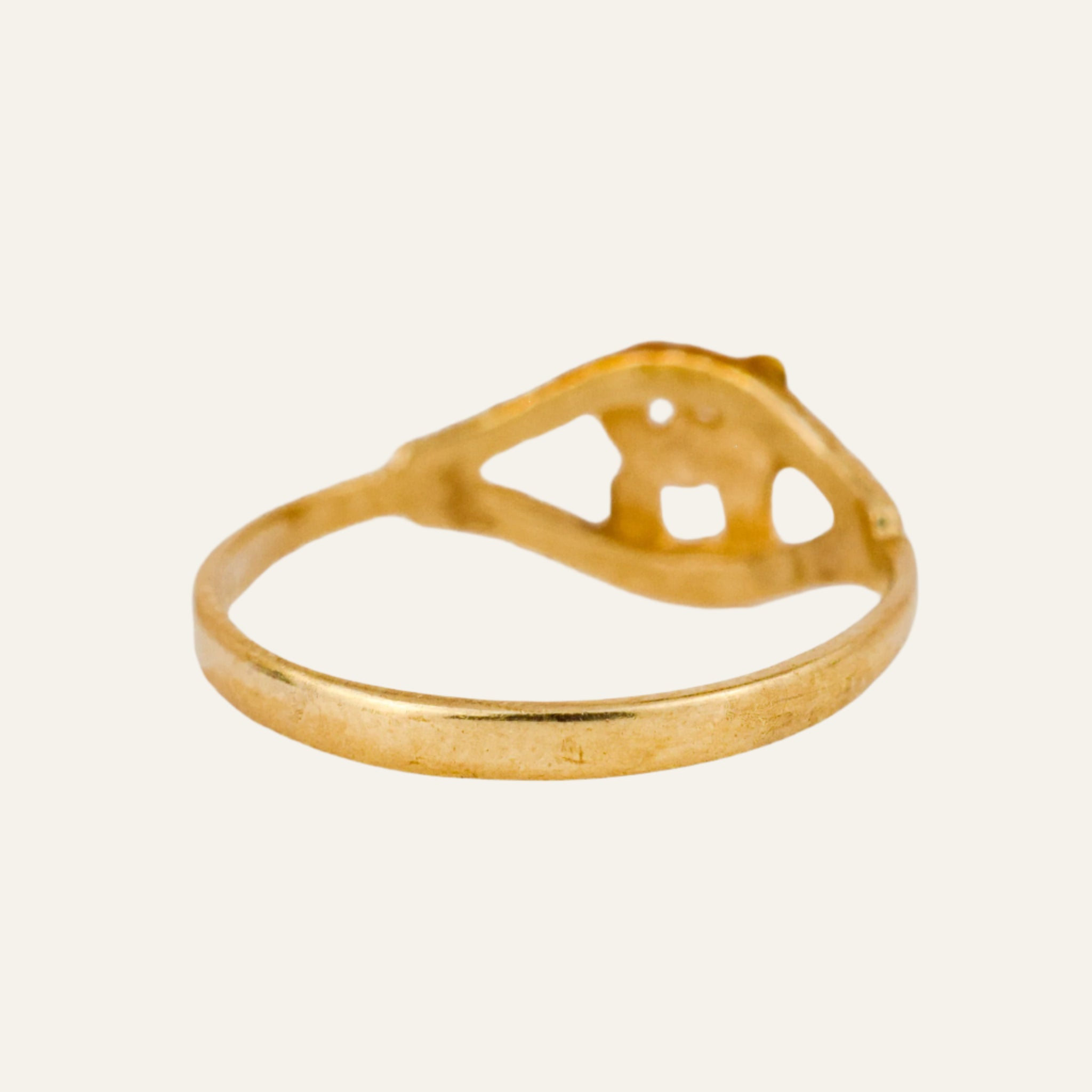 'R' Diamond Cut Signet Ring
