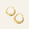 22.3 mm Rope Detail Gold Hoops
