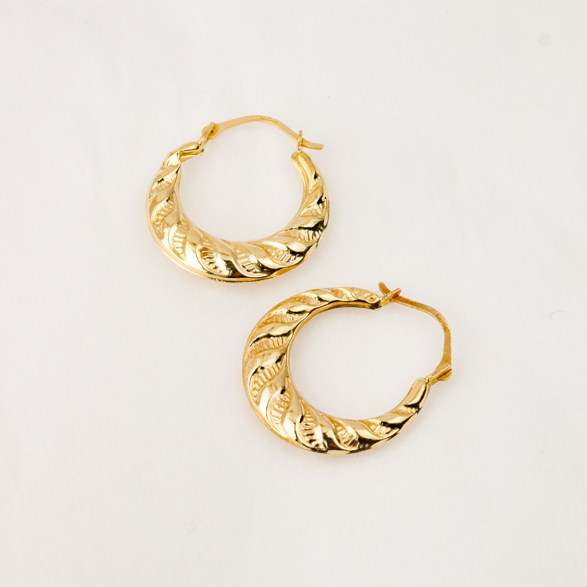 22.3 mm Rope Detail Gold Hoops