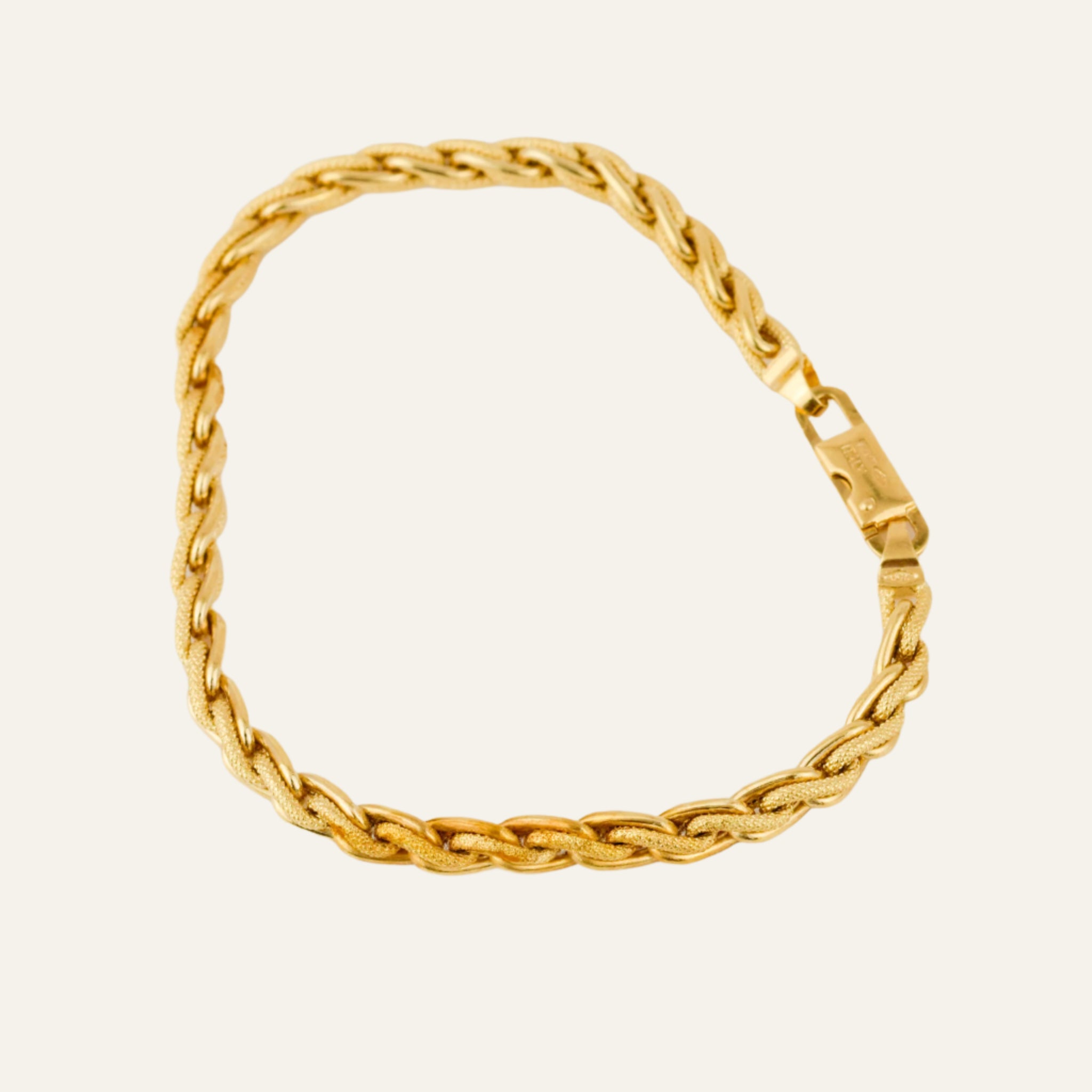 7.5" Multi-Texture Birks Gold Chain Bracelet