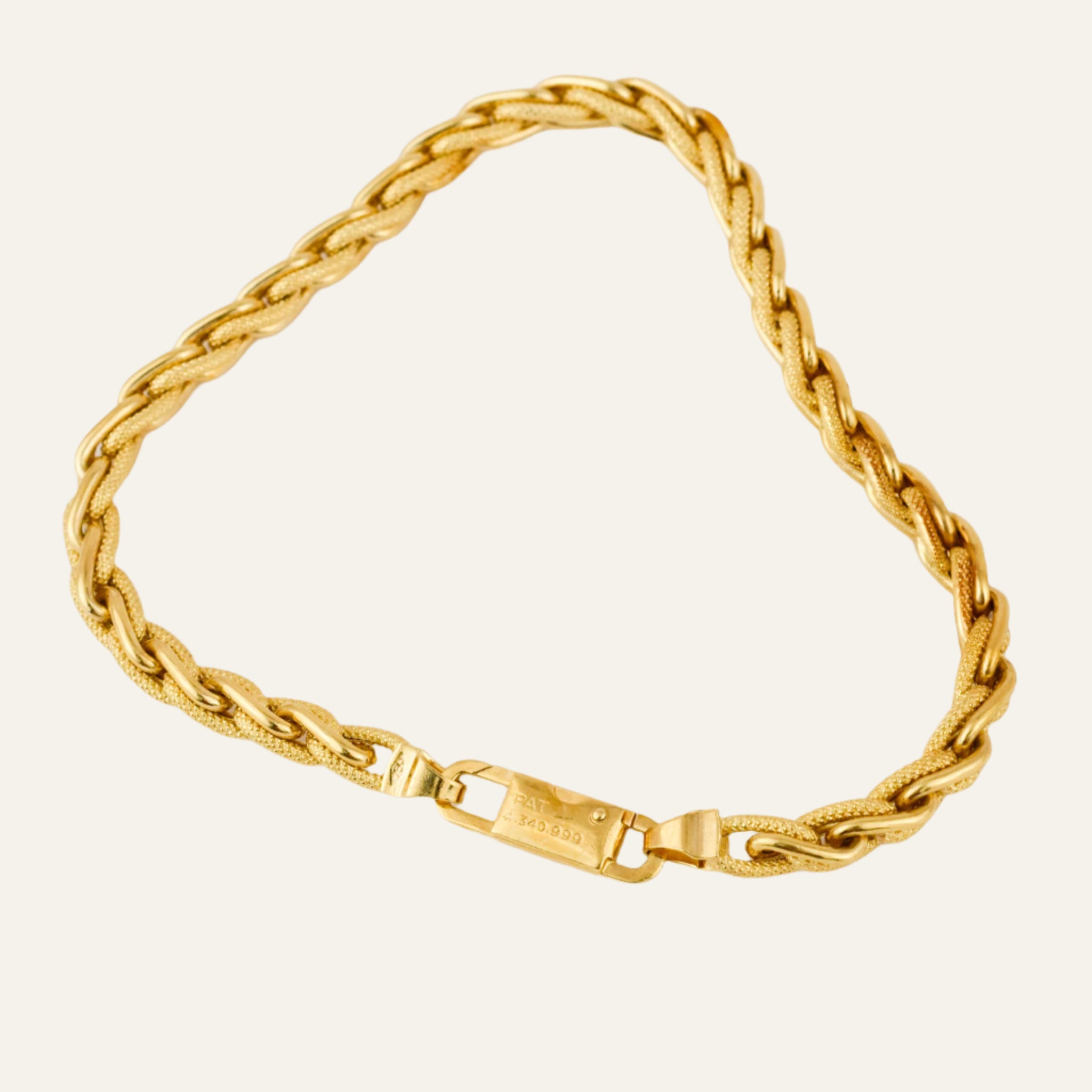7.5" Multi-Texture Birks Gold Chain Bracelet