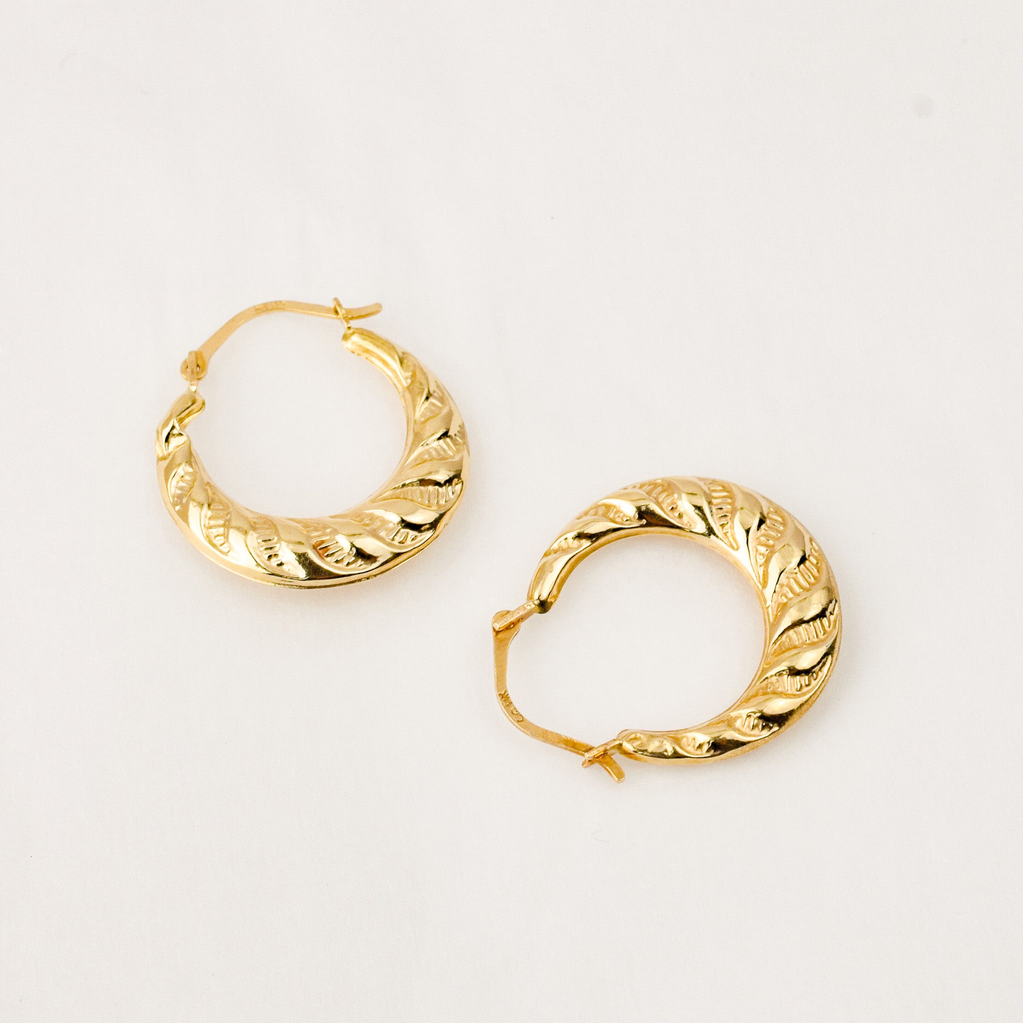 22.3 mm Rope Detail Gold Hoops