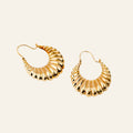 22.1 mm Gold Scallop Drop Hoops