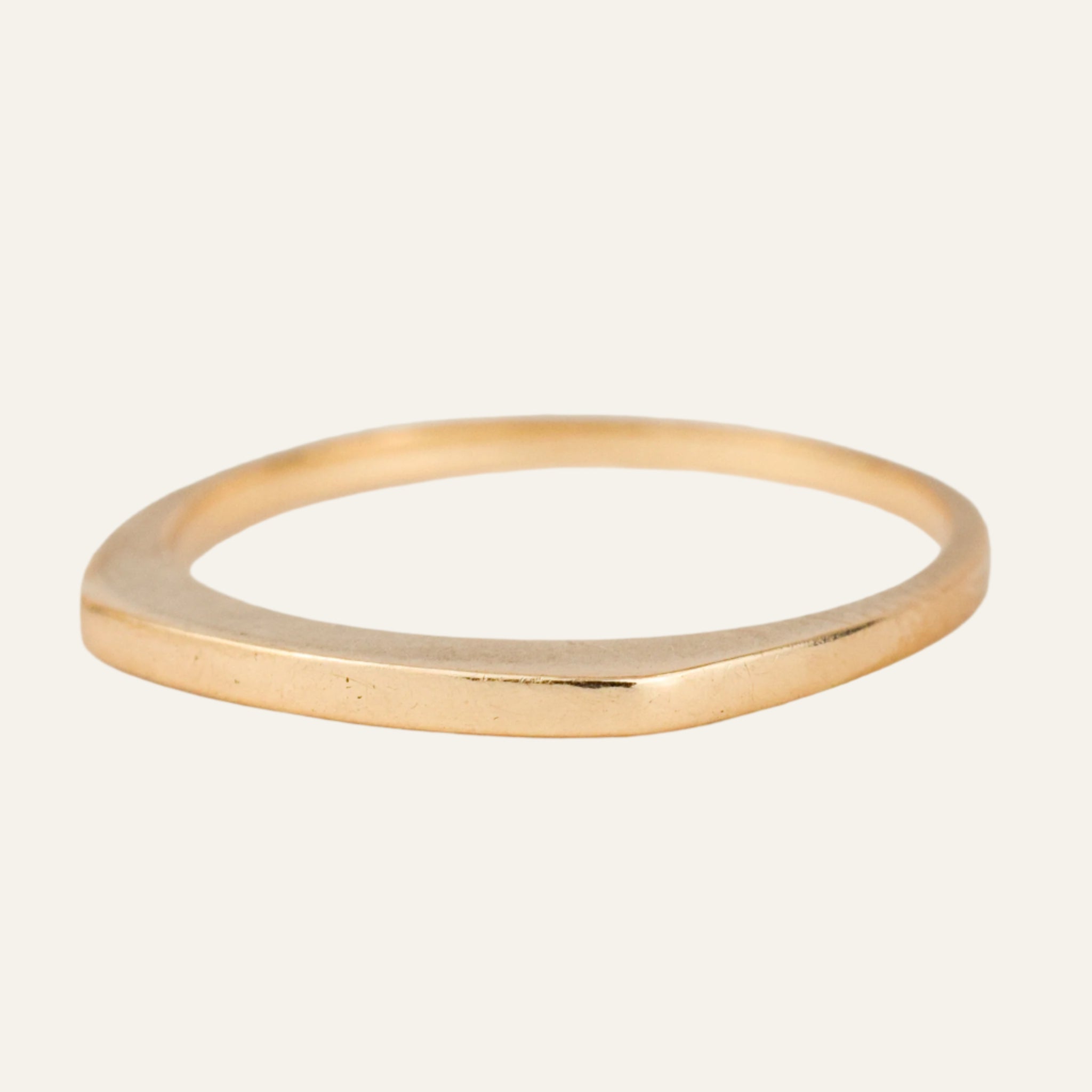 Sleek Raised Gold Band