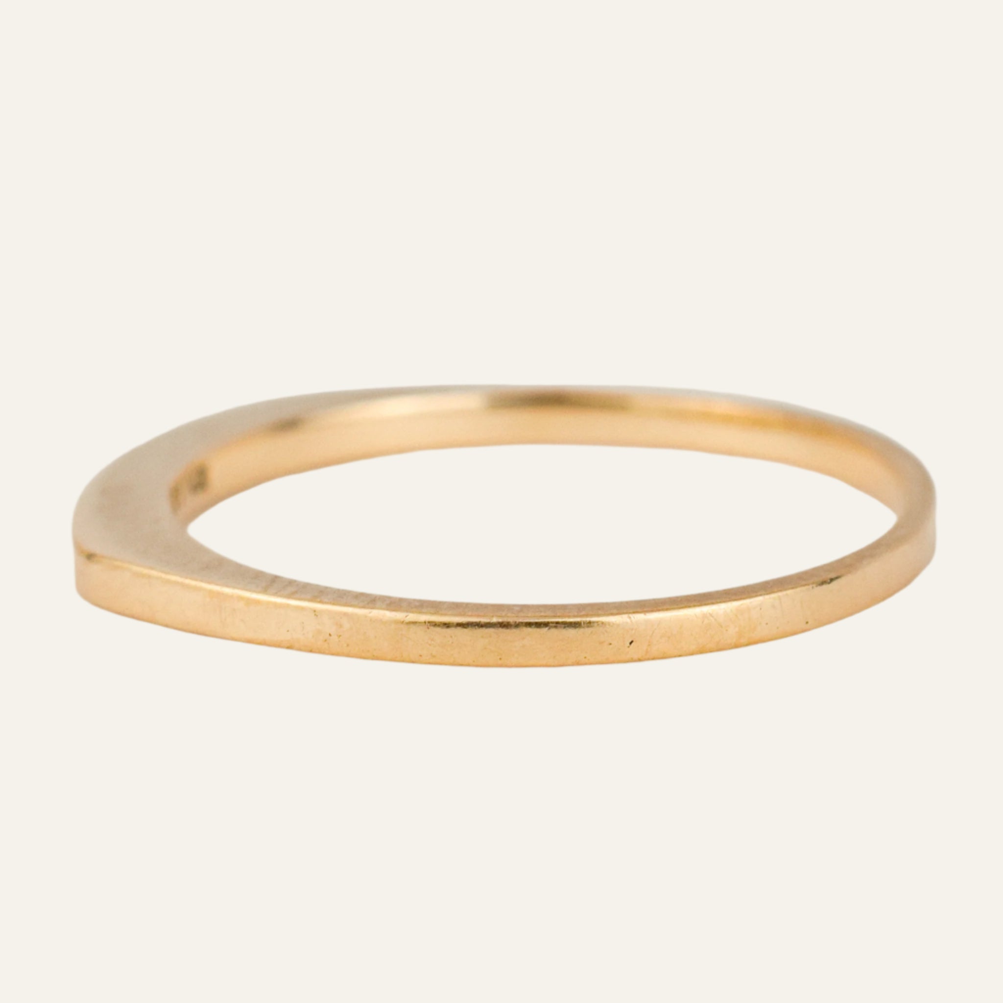 Sleek Raised Gold Band