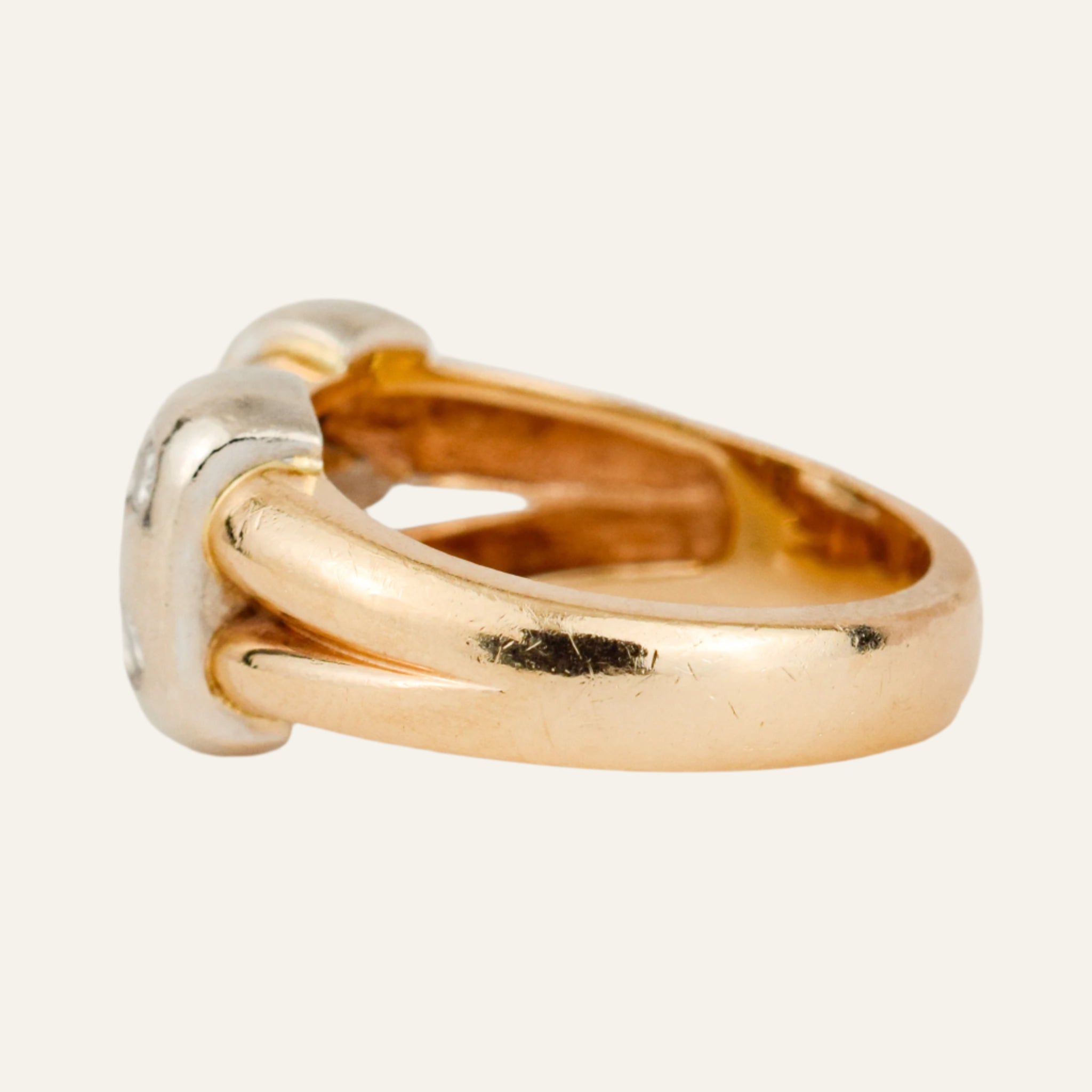 Chunky Diamond Bypass Gold Ring