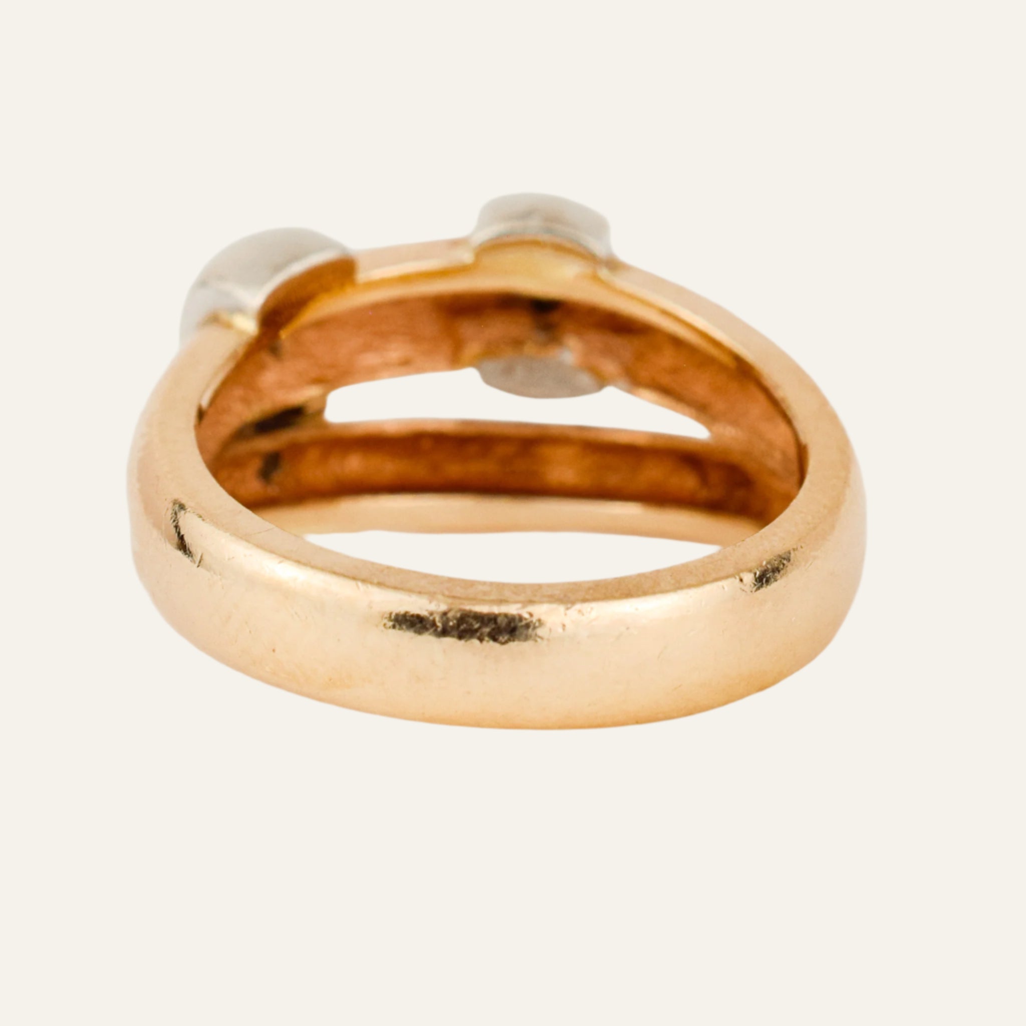 Chunky Diamond Bypass Gold Ring