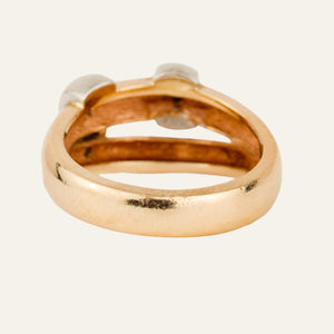 Chunky Diamond Bypass Gold Ring