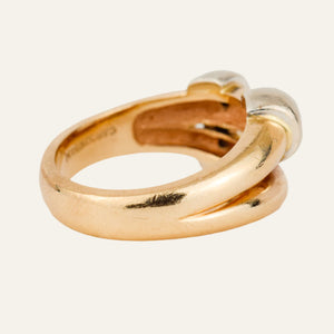 Chunky Diamond Bypass Gold Ring