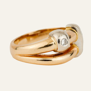 Chunky Diamond Bypass Gold Ring