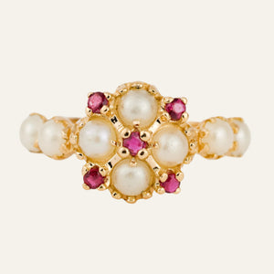 Regal Pearl and Ruby Ring