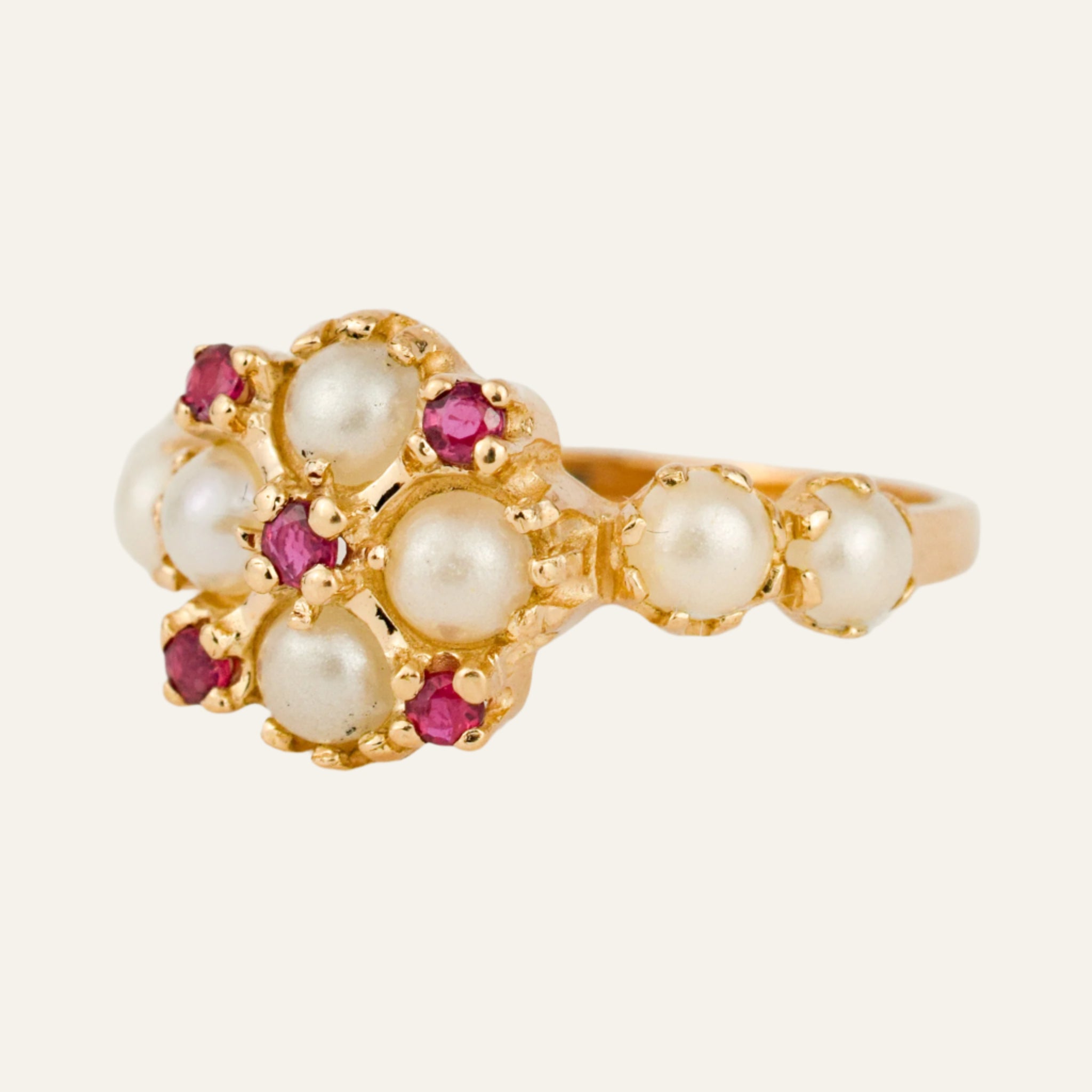 Regal Pearl and Ruby Ring