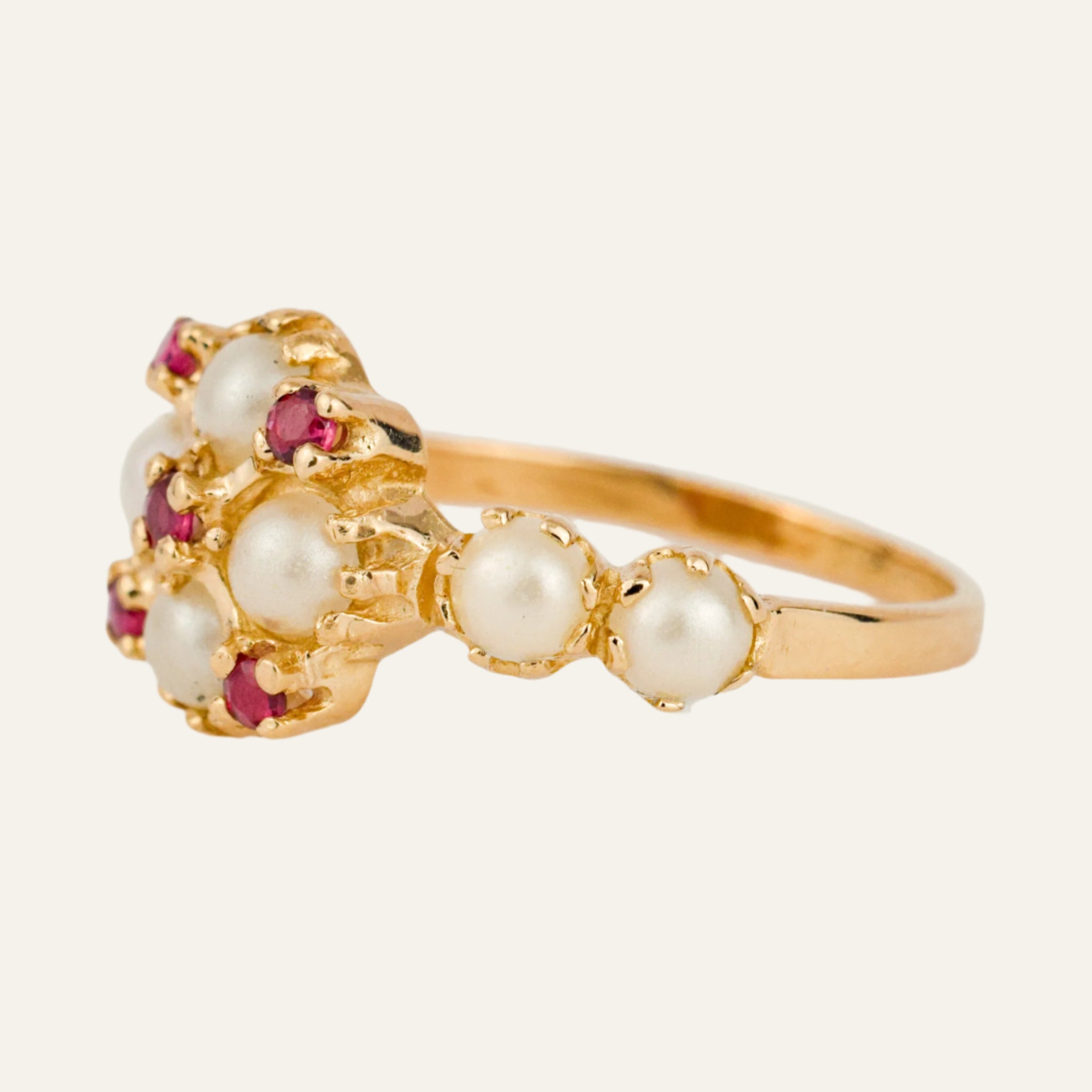 Regal Pearl and Ruby Ring