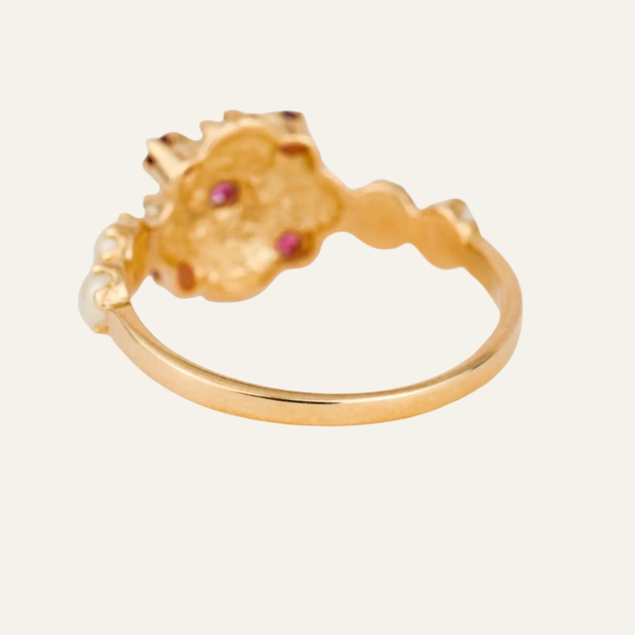 Regal Pearl and Ruby Ring