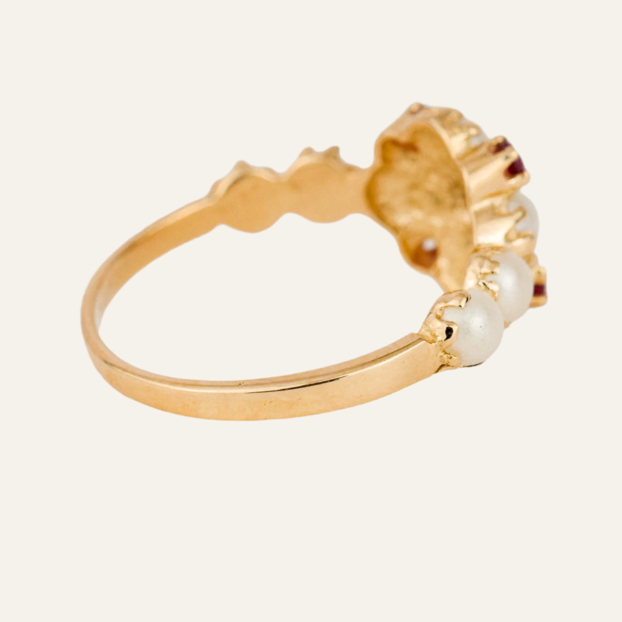 Regal Pearl and Ruby Ring
