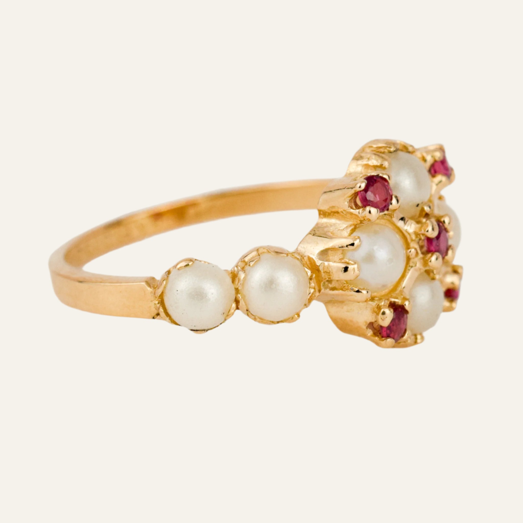 Regal Pearl and Ruby Ring