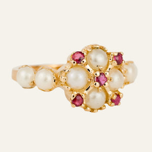 Regal Pearl and Ruby Ring
