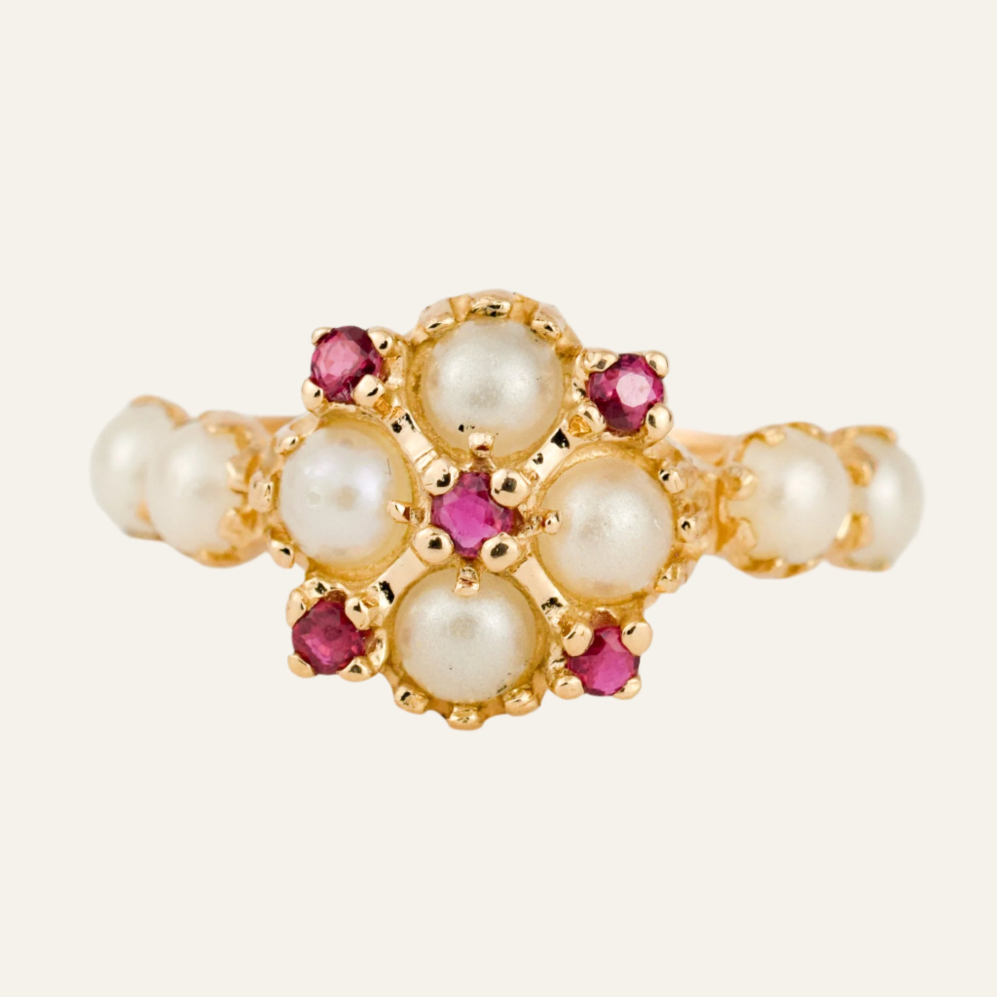 Regal Pearl and Ruby Ring