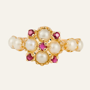 Regal Pearl and Ruby Ring