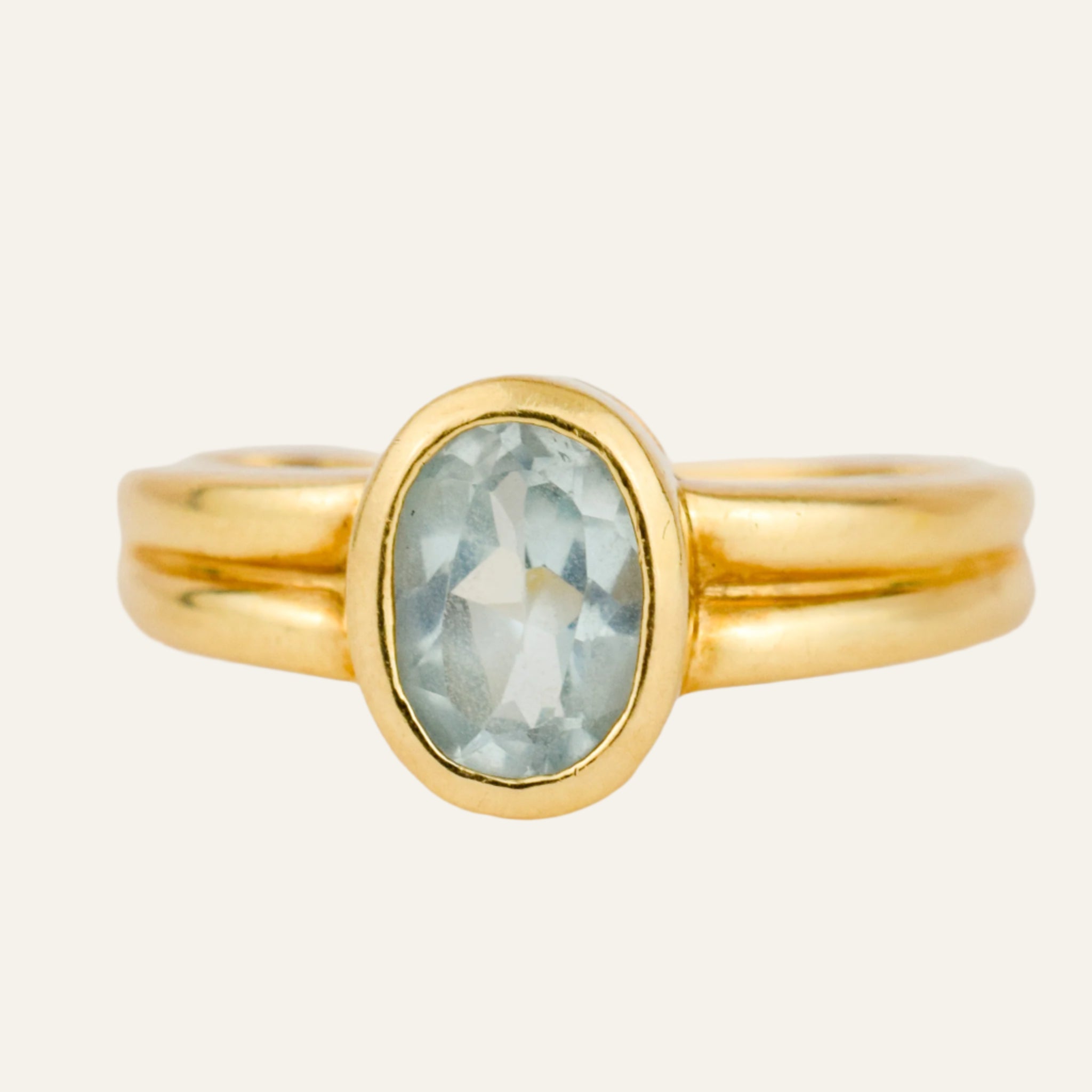 Bezel Set Aquamarine Ring