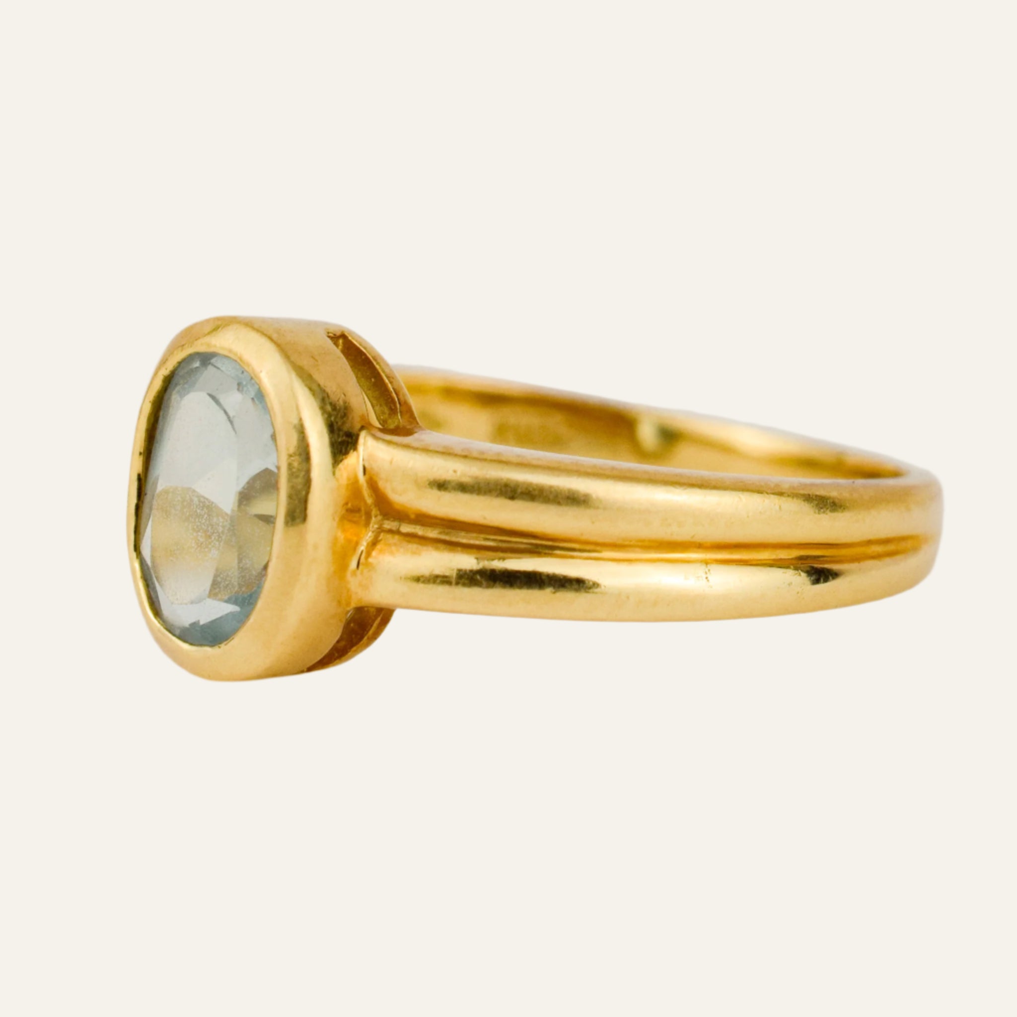 Bezel Set Aquamarine Ring