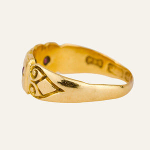 Antique Ruby and Diamond Trilogy Ring