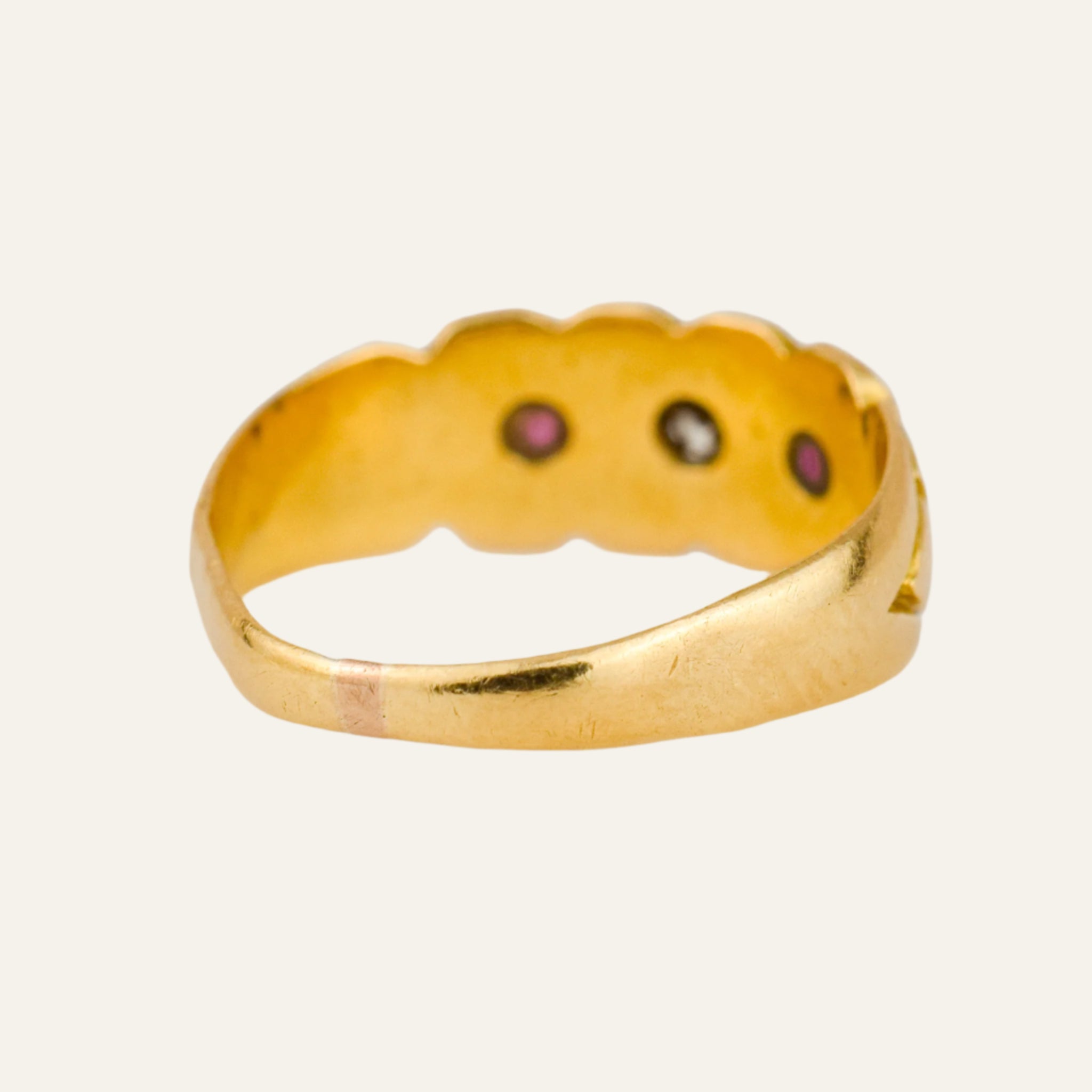 Antique Ruby and Diamond Trilogy Ring
