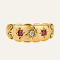 Antique Ruby and Diamond Trilogy Ring