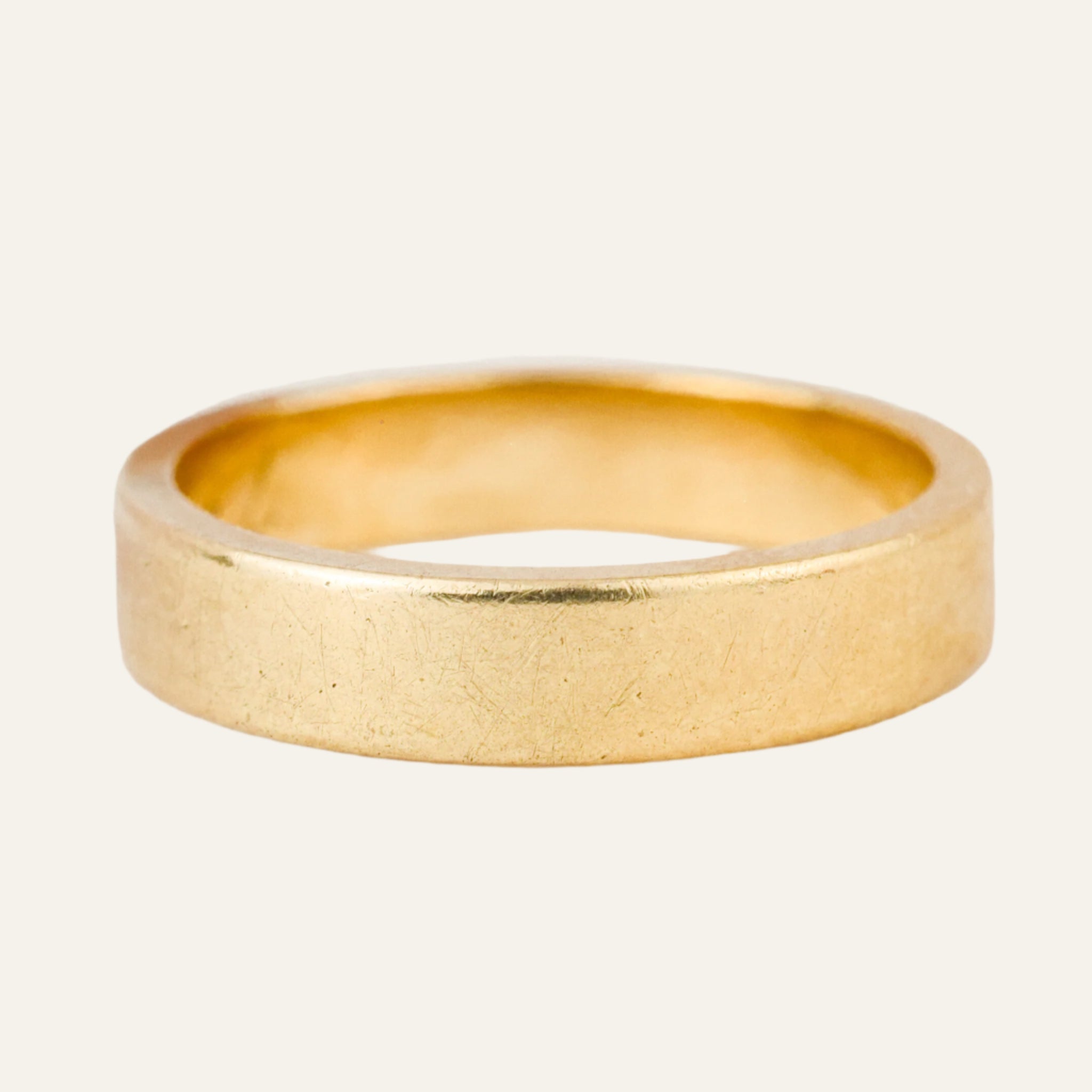 3.8 mm Flat Edge Gold Band