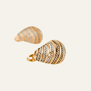 Alternating Chain Two-Tone Gold Hoop Earrings