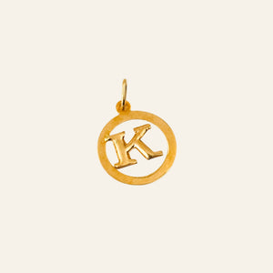 vintage gold Circular 'K' Charm