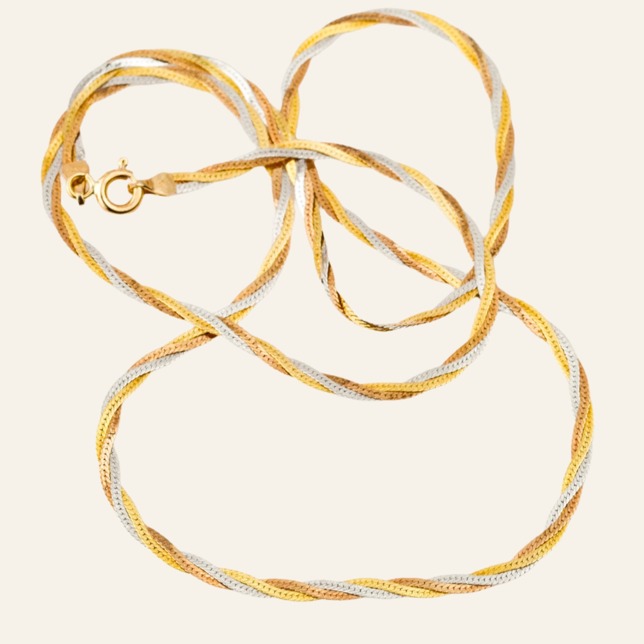 vintage 18" Braided Tri-Tone Herrinbone