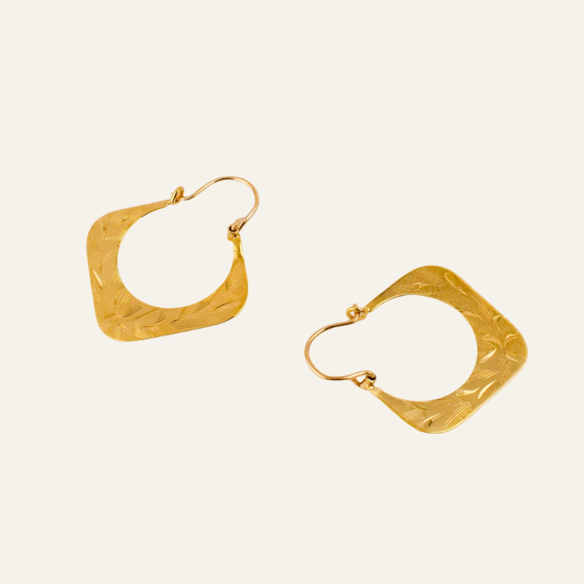 24 mm Drop Square Gold Hoops