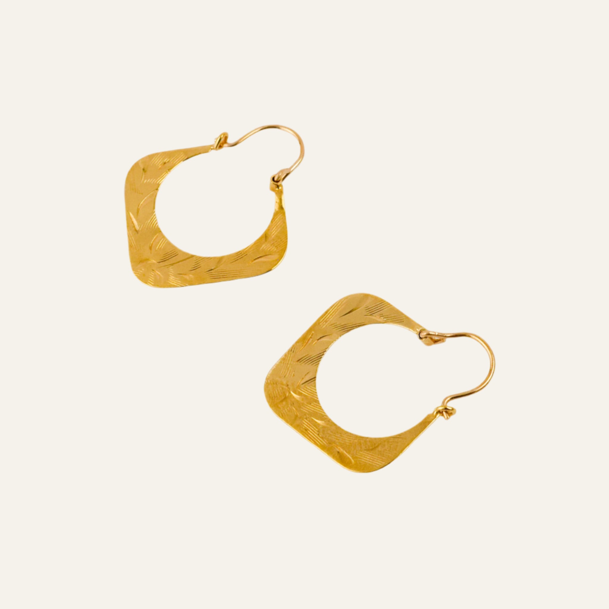 24 mm Drop Square Gold Hoops