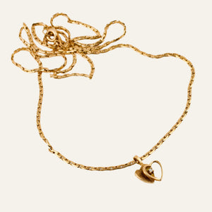 21.25" Sparkling Gold Chain Necklace with Heart Pendant