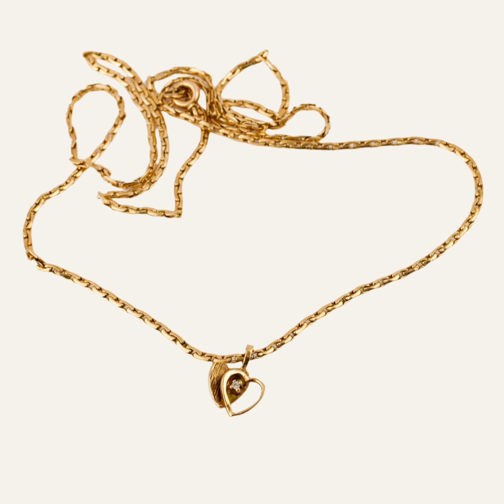 21.25" Sparkling Gold Chain Necklace with Heart Pendant