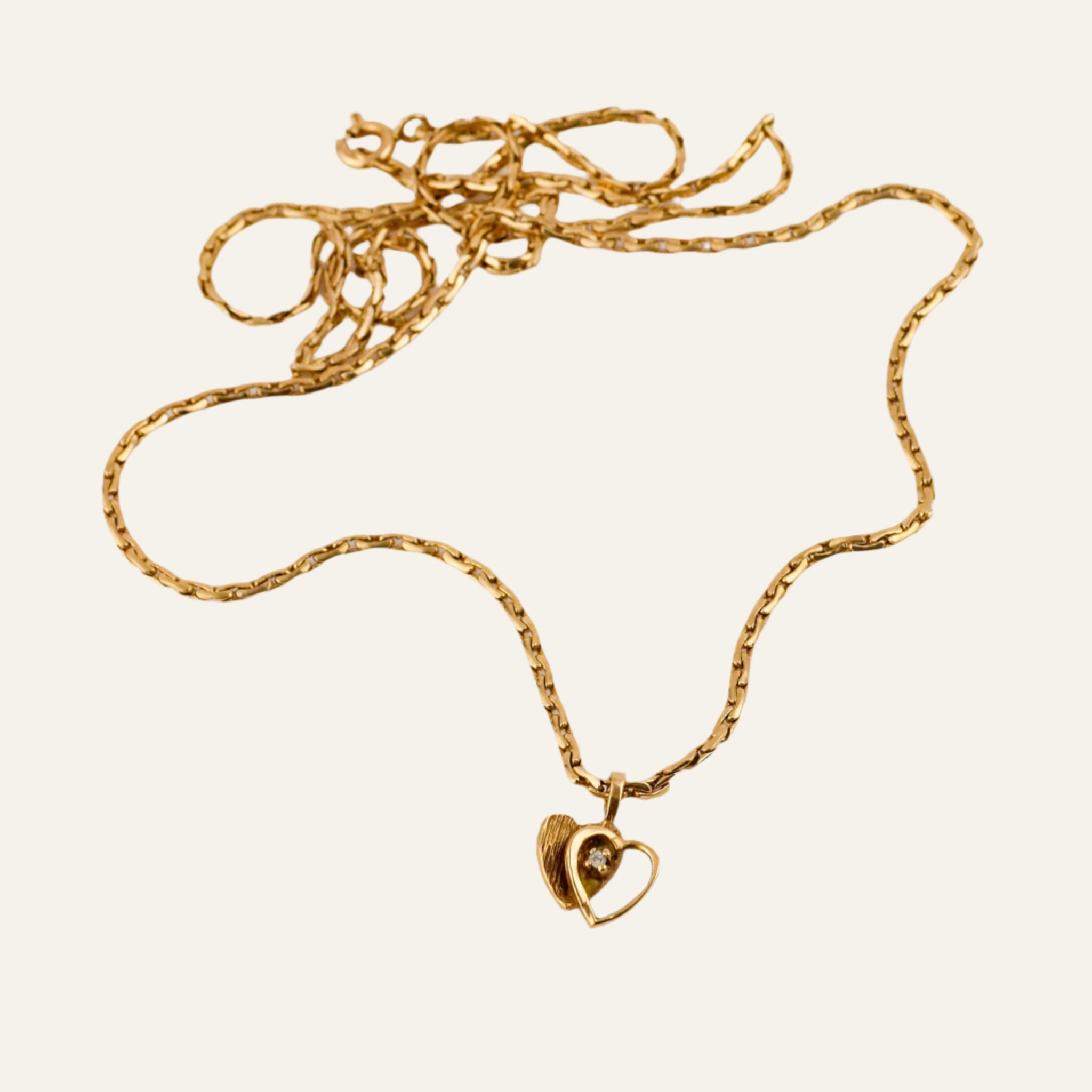21.25" Sparkling Gold Chain Necklace with Heart Pendant