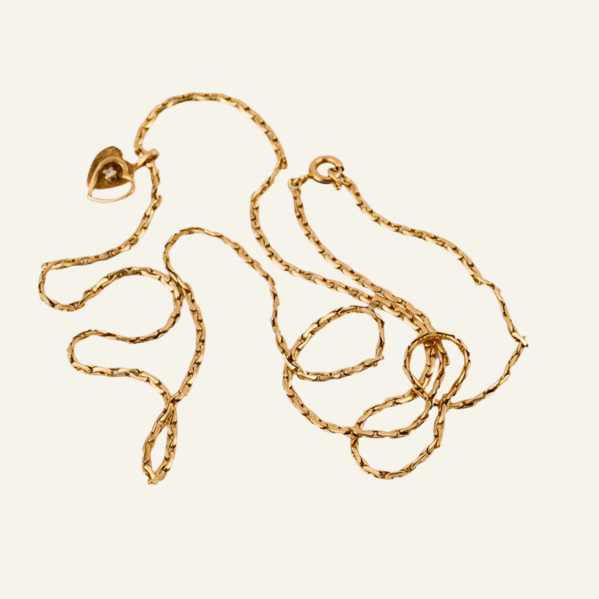 21.25" Sparkling Gold Chain Necklace with Heart Pendant