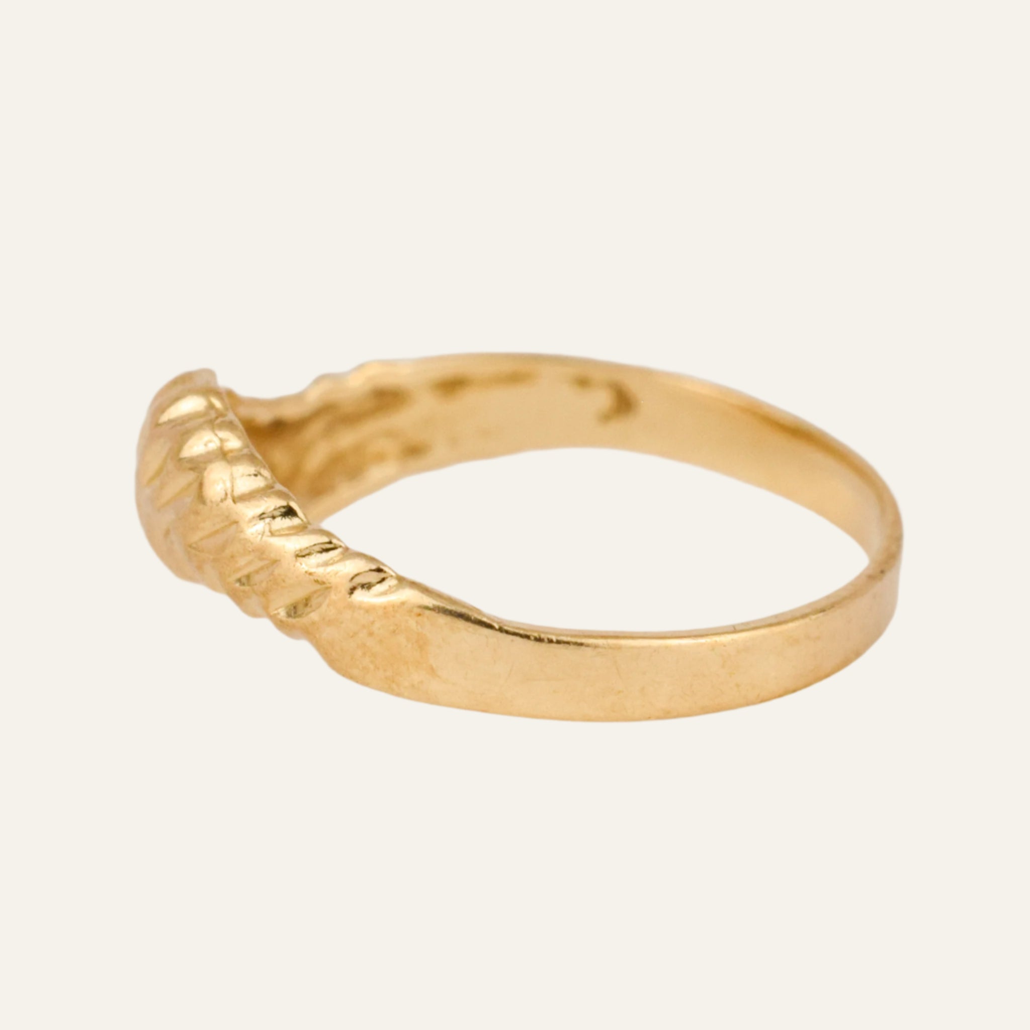 Wavey Diamond Cut Gold Band
