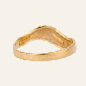 Wavey Diamond Cut Gold Band