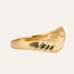 Wavey Diamond Cut Gold Band