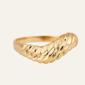 Wavey Diamond Cut Gold Band