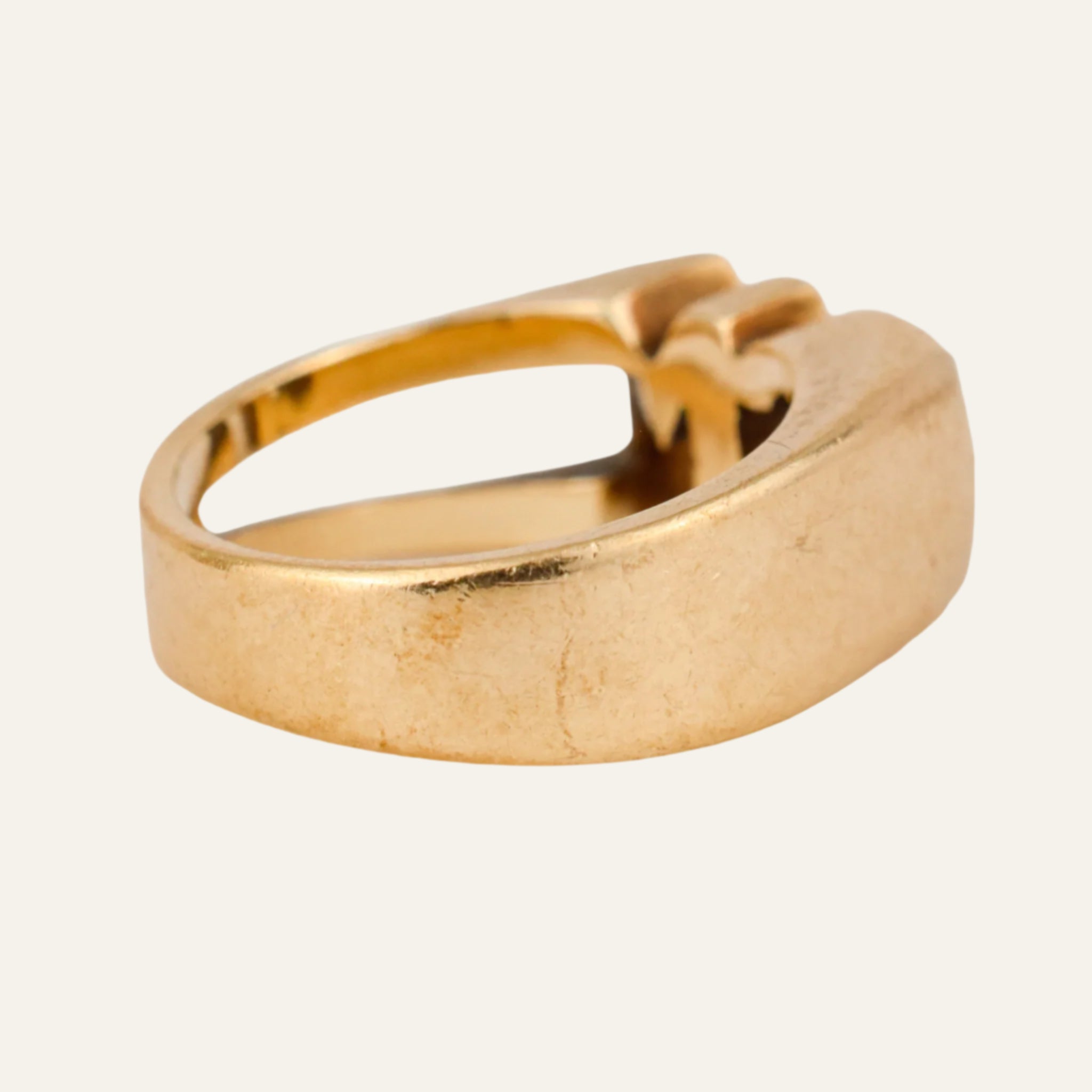 'CM' Diamond Signet Ring
