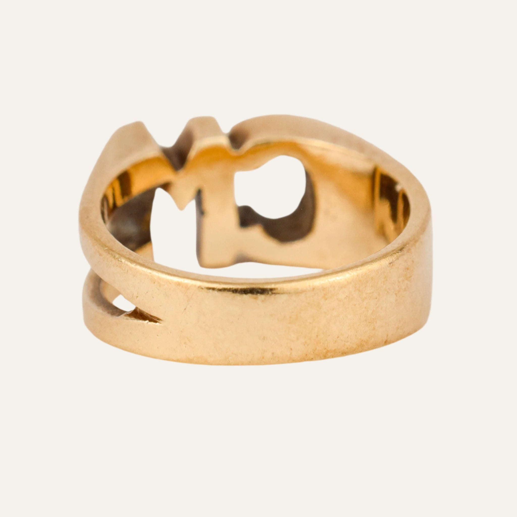 'CM' Diamond Signet Ring