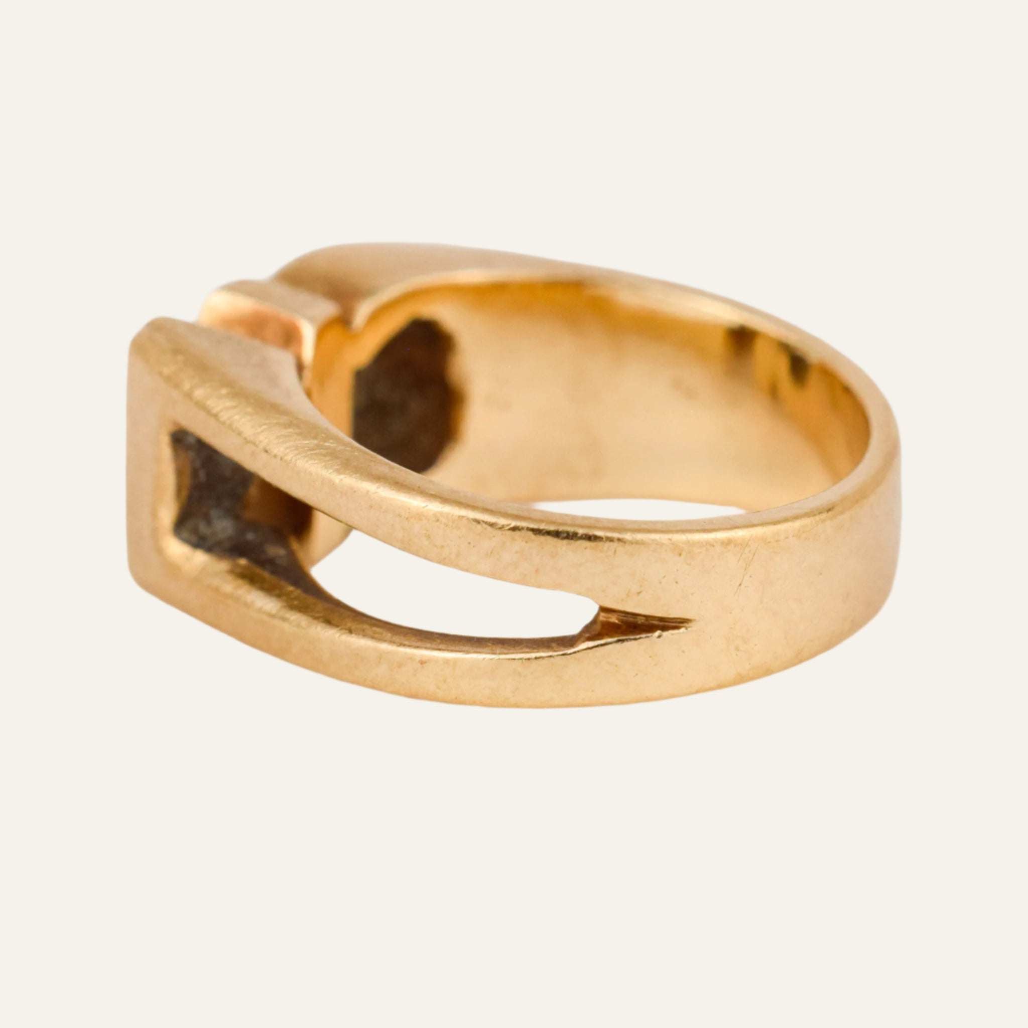 'CM' Diamond Signet Ring
