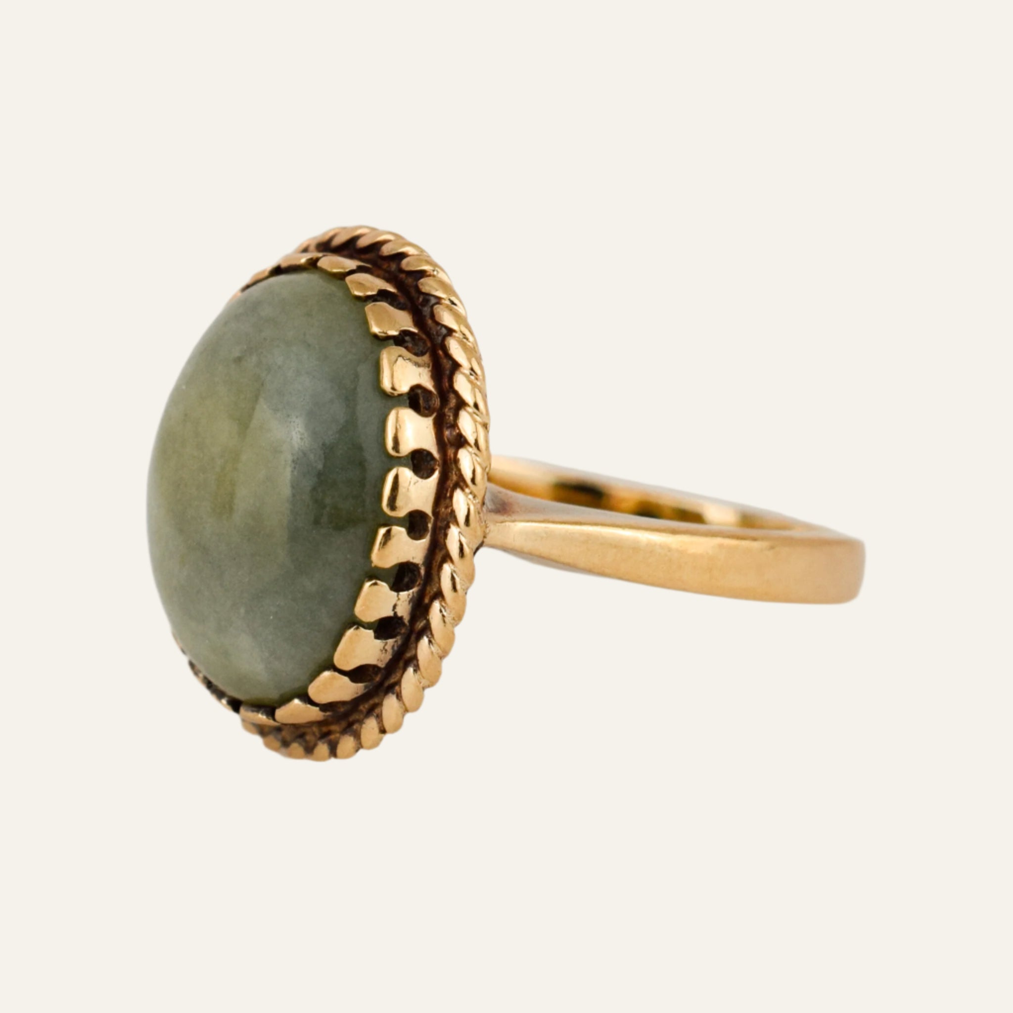 Nephrite Cabochon Ring