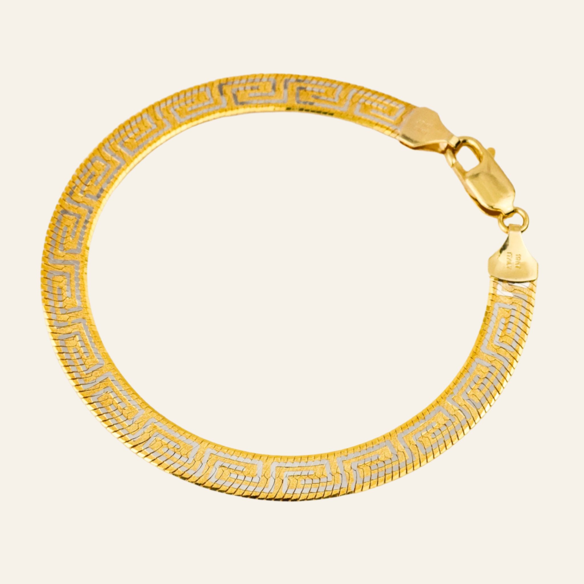 vintage Greek Key Herringbone Bracelet