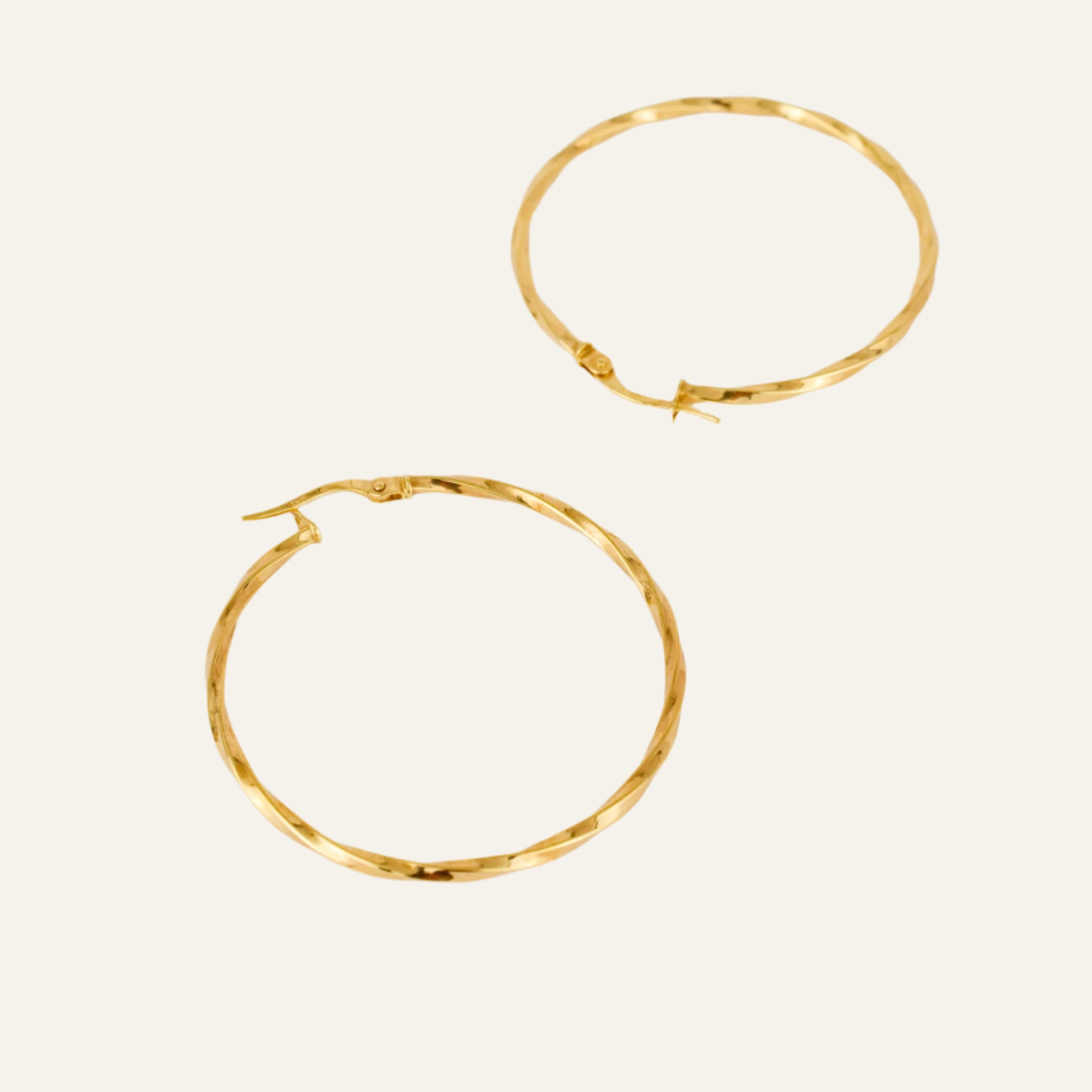 40 mm Gold Twist Hoop Earrings