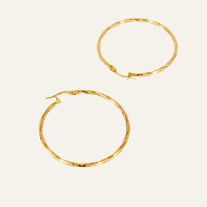 40 mm Gold Twist Hoop Earrings